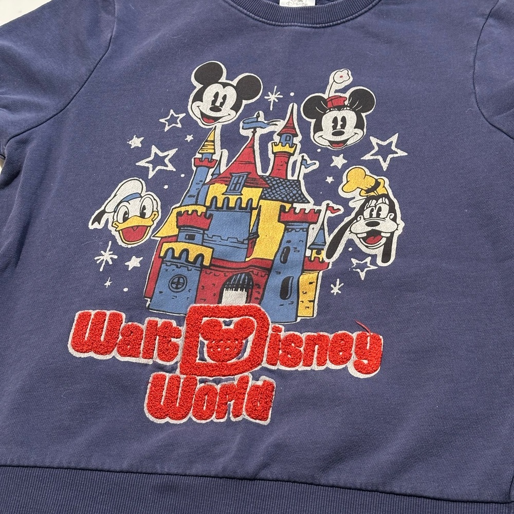 Disney Vintage-like Navy Sweatshirt with Castle and Characters